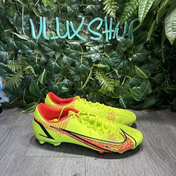 Nike Vapor 14 Academy FG/MG Volt Crimson Soccer Cleats CU5691-760 Sz 11.5 main image 7